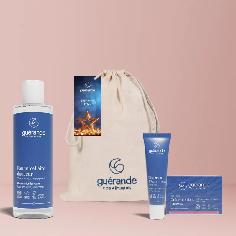 Coffret soin du visage bio, crème de jour et eau micellaire